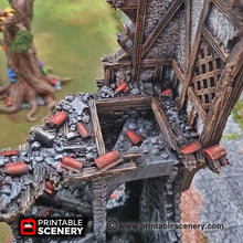 Load image into Gallery viewer, Ruined Winterdale Watchtower - 15mm 28mm 32mm Clorehaven and the Goblin Grotto Wargaming Terrain Scatter D&amp;D DnD