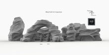 Load image into Gallery viewer, Windswept Canyon Rocks - 15mm 28mm 32mm Empire of Scorching Sands Wargaming Terrain D&amp;D, DnD