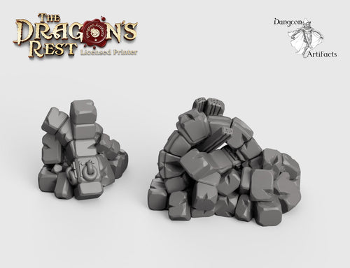 Ruin Scatter - 15mm 28mm 32mm 42mm Dragon's Rest Wargaming Terrain Scatter D&D DnD