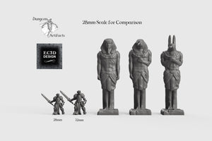 Egyptian Statues - 15mm 28mm 32mm 42mm Empire of Scorching Sands Wargaming Terrain D&D, DnD