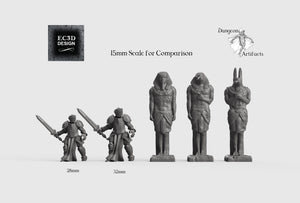 Egyptian Statues - 15mm 28mm 32mm 42mm Empire of Scorching Sands Wargaming Terrain D&D, DnD