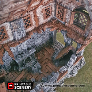 Ruined Winterdale Tavern - 15mm 28mm 32mm Clorehaven and the Goblin Grotto Wargaming Terrain D&D, DnD