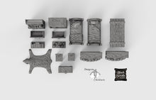 Load image into Gallery viewer, RPG Household Furniture Set - 28mm 32mm City of Tarok Wargaming Terrain Scatter D&amp;D DnD