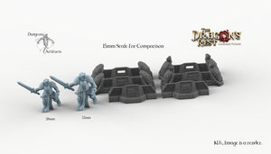 Sci-Fi Defense Barricades - 15mm 28mm 32mm Dragon's Rest Wargaming Terrain Scatter D&D DnD