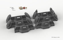 Load image into Gallery viewer, Sci-Fi Defense Barricades - 15mm 28mm 32mm Dragon&#39;s Rest Wargaming Terrain Scatter D&amp;D DnD