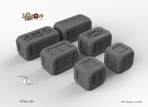 Sci-Fi Scatter Containers - 15mm 28mm 32mm Dragon's Rest Wargaming Terrain D&D DnD