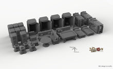 Load image into Gallery viewer, Sci-Fi Barracks Furniture Set - 28mm 32mm Dragon&#39;s Rest Wargaming Terrain Scatter D&amp;D DnD