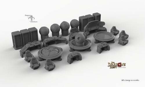 Sci-Fi Headquarters Set - 28mm 32mm Dragon's Rest HQ Wargaming Terrain Scatter D&D DnD