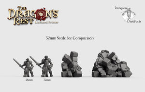 Ruin Scatter - 15mm 28mm 32mm 42mm Dragon's Rest Wargaming Terrain Scatter D&D DnD