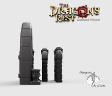 Load image into Gallery viewer, Dungeon Door Set - 28mm 32mm Dragon&#39;s Rest Wargaming Terrain Scatter D&amp;D DnD