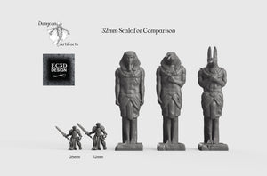 Egyptian Statues - 15mm 28mm 32mm 42mm Empire of Scorching Sands Wargaming Terrain D&D, DnD