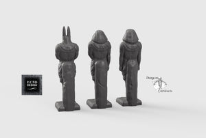 Egyptian Statues - 15mm 28mm 32mm 42mm Empire of Scorching Sands Wargaming Terrain D&D, DnD
