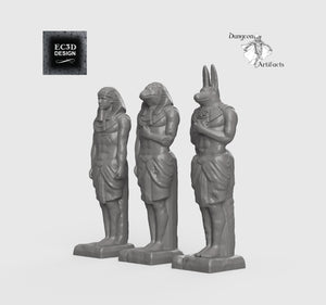 Egyptian Statues - 15mm 28mm 32mm 42mm Empire of Scorching Sands Wargaming Terrain D&D, DnD
