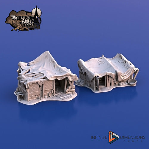 Beggar's Hovels - 28mm 32mm Wightwood Abbey Wargaming Tabletop Scatter Miniatures Terrain D&D, DnD