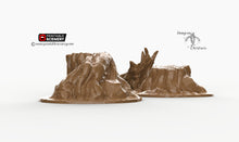 Load image into Gallery viewer, Gnarly Tree Stumps and Logs - 15mm 28mm 32mm Winterdale Clorehaven Goblin Grotto Wargaming Tabletop Scatter Terrain D&amp;D DnD