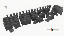 Load image into Gallery viewer, Modular Wall Set - 28mm 32mm Wightwood Abbey Wargaming Tabletop Scatter Miniatures Terrain D&amp;D, DnD