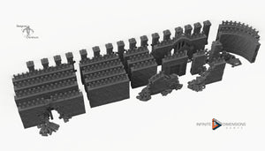 Modular Wall Set - 28mm 32mm Wightwood Abbey Wargaming Tabletop Scatter Miniatures Terrain D&D, DnD