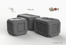 Load image into Gallery viewer, Sci-Fi Scatter Containers - 15mm 28mm 32mm Dragon&#39;s Rest Wargaming Terrain D&amp;D DnD