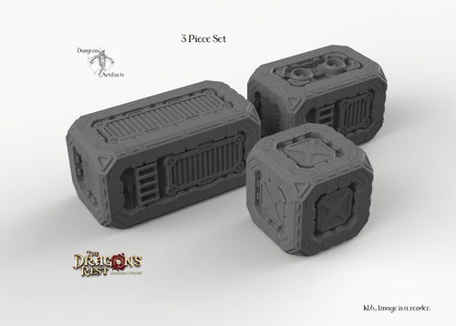 Sci-Fi Scatter Containers - 15mm 28mm 32mm Dragon's Rest Wargaming Terrain D&D DnD