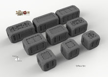 Load image into Gallery viewer, Sci-Fi Scatter Containers - 15mm 28mm 32mm Dragon&#39;s Rest Wargaming Terrain D&amp;D DnD