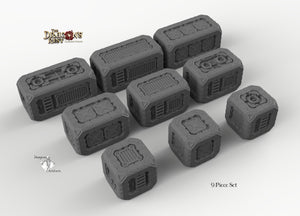 Sci-Fi Scatter Containers - 15mm 28mm 32mm Dragon's Rest Wargaming Terrain D&D DnD