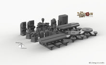 Load image into Gallery viewer, Sci-Fi Canteen Set - 28mm 32mm Dragon&#39;s Rest Wargaming Terrain Scatter D&amp;D DnD