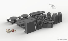 Load image into Gallery viewer, Sci-Fi Canteen Set - 28mm 32mm Dragon&#39;s Rest Wargaming Terrain Scatter D&amp;D DnD