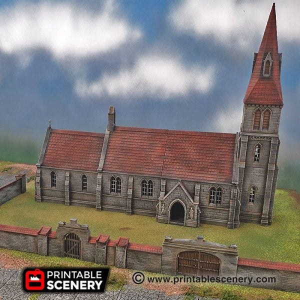 Medieval Church - 15mm 28mm 32mm 37mm Time Warp Wargaming Terrain Scatter D&D, DnD
