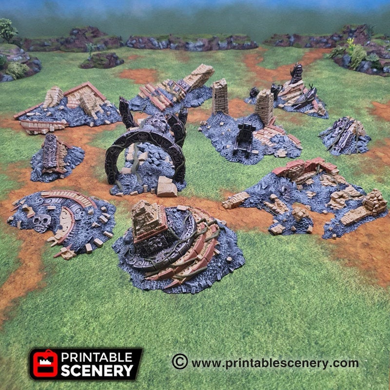 Eden Scatter Ruins - 15mm 28mm 32mm Brave New Worlds New Eden Terrain Scatter D&D DnD