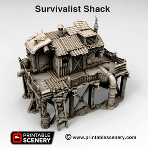 Survivalist Shack - 28mm 20mm 32mm Brave New Worlds Wasteworld Gaslands Terrain Scatter D&D DnD