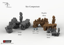 Load image into Gallery viewer, Canyon Rocks - 15mm 28mm 32mm Brave New Worlds New Eden Wargaming Terrain D&amp;D, DnD
