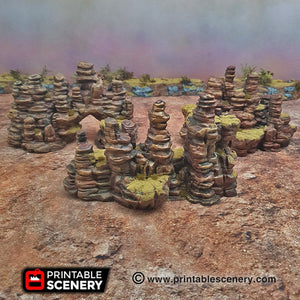 Canyon Rocks - 15mm 28mm 32mm Brave New Worlds New Eden Wargaming Terrain D&D, DnD