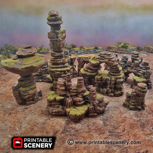 Canyon Rocks - 15mm 28mm 32mm Brave New Worlds New Eden Wargaming Terrain D&D, DnD