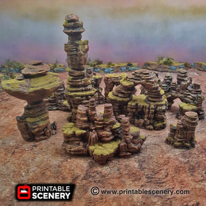 Canyon Rocks - 15mm 28mm 32mm Brave New Worlds New Eden Wargaming Terrain D&D, DnD