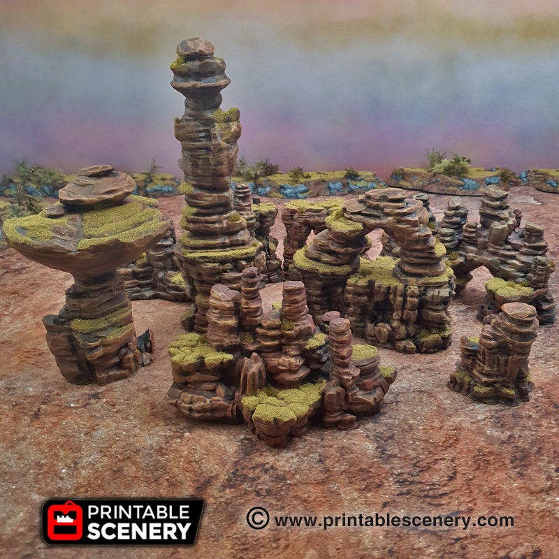 Canyon Rocks - 15mm 28mm 32mm Brave New Worlds New Eden Wargaming Terrain D&D, DnD