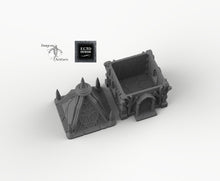 Load image into Gallery viewer, Dark Elf Small House - Dark Elf Cottage Skyless Realms 15mm 28mm 32mm Wargaming Terrain D&amp;D, DnD