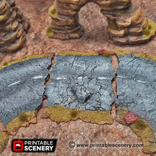 Load image into Gallery viewer, Desert Roads Straightaways - 15mm 20mm 28mm Brave New Worlds Dread Race Wargaming Terrain Gaslands D&amp;D, DnD