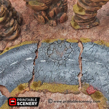 Load image into Gallery viewer, Desert Roads Straightaways - 15mm 20mm 28mm Brave New Worlds Dread Race Wargaming Terrain Gaslands D&amp;D, DnD