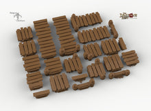 Load image into Gallery viewer, Low Docks and Piers - 28mm 32mm Dragon&#39;s Rest Wargaming Terrain Scatter D&amp;D DnD