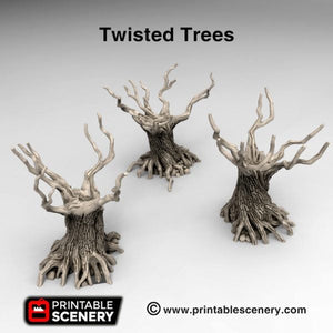 Twisted Trees - 15mm 28mm 20mm 32mm Brave New Worlds Wasteworld Gaslands Terrain Scatter D&D DnD