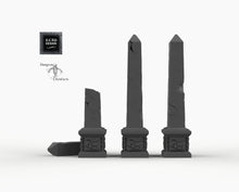 Load image into Gallery viewer, Egyptian Obelisks - 15mm 28mm 32mm 42mm Empire of Scorching Sands Wargaming Terrain D&amp;D DnD
