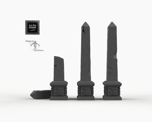 Egyptian Obelisks - 15mm 28mm 32mm 42mm Empire of Scorching Sands Wargaming Terrain D&D DnD