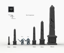 Load image into Gallery viewer, Egyptian Obelisks - 15mm 28mm 32mm 42mm Empire of Scorching Sands Wargaming Terrain D&amp;D DnD