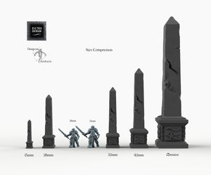 Egyptian Obelisks - 15mm 28mm 32mm 42mm Empire of Scorching Sands Wargaming Terrain D&D DnD