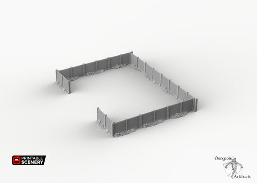 Junkfort Fencing Vanilla - 15mm 20mm 28mm 32mm Brave New Worlds Wasteworld Wargaming Terrain D&D, DnD