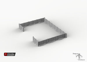 Junkfort Fencing Vanilla - 15mm 20mm 28mm 32mm Brave New Worlds Wasteworld Wargaming Terrain D&D, DnD