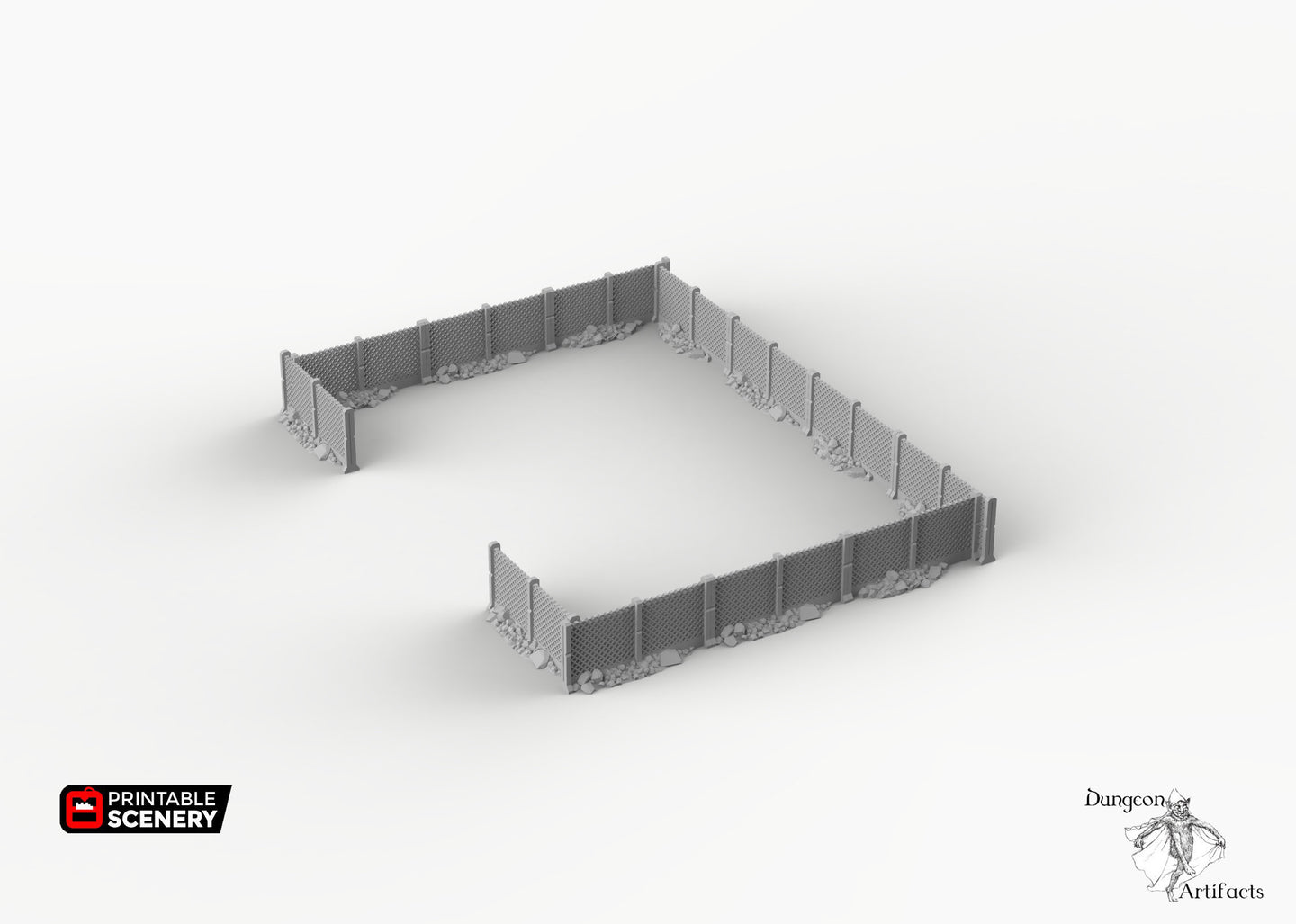 Junkfort Fencing Vanilla - 15mm 20mm 28mm 32mm Brave New Worlds Wasteworld Wargaming Terrain D&D, DnD