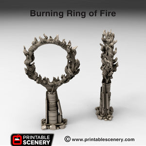 Burning Ring of Fire - 15mm 20mm 28mm 32mm Terrain Scatter Brave New Worlds Wasteworld Gaslands D&D DnD