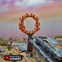 Load image into Gallery viewer, Burning Ring of Fire - 15mm 20mm 28mm 32mm Terrain Scatter Brave New Worlds Wasteworld Gaslands D&amp;D DnD