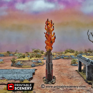 Burning Ring of Fire - 15mm 20mm 28mm 32mm Terrain Scatter Brave New Worlds Wasteworld Gaslands D&D DnD